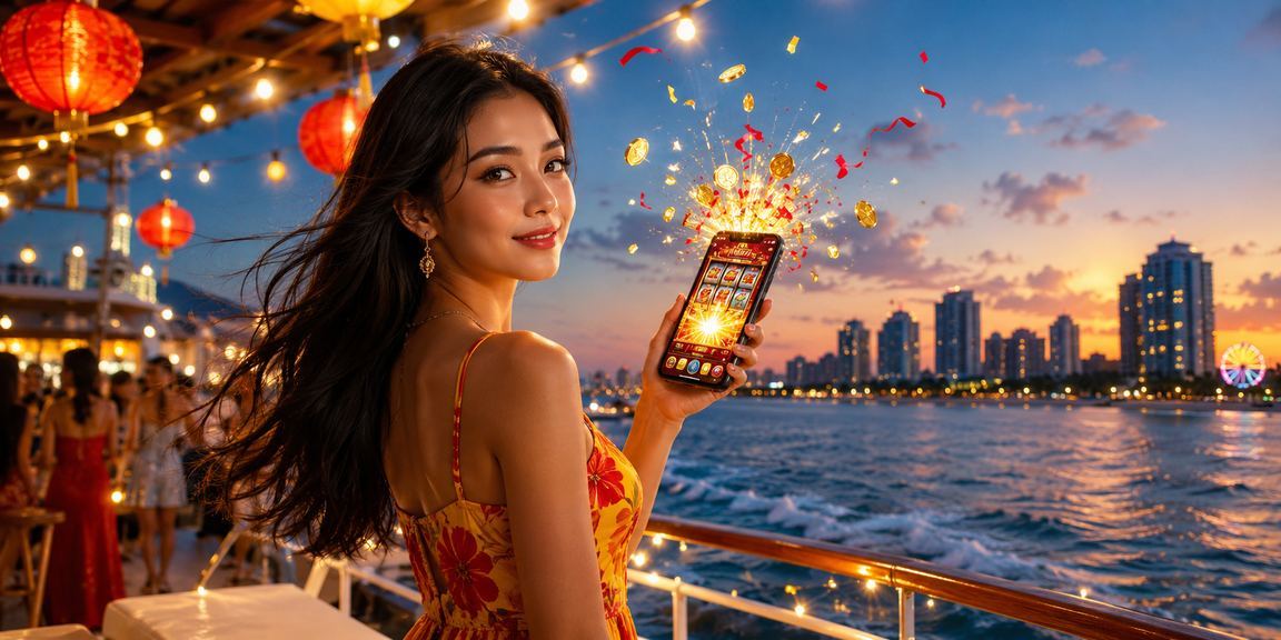 Người chơi slot game tại bãi biển Phú Quốc với xsmnt3